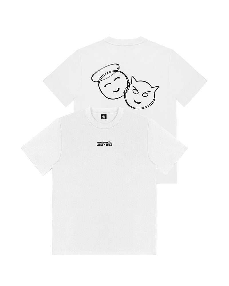 T-shirt Kubańczyk Wake'n Bake Angel & Devil White